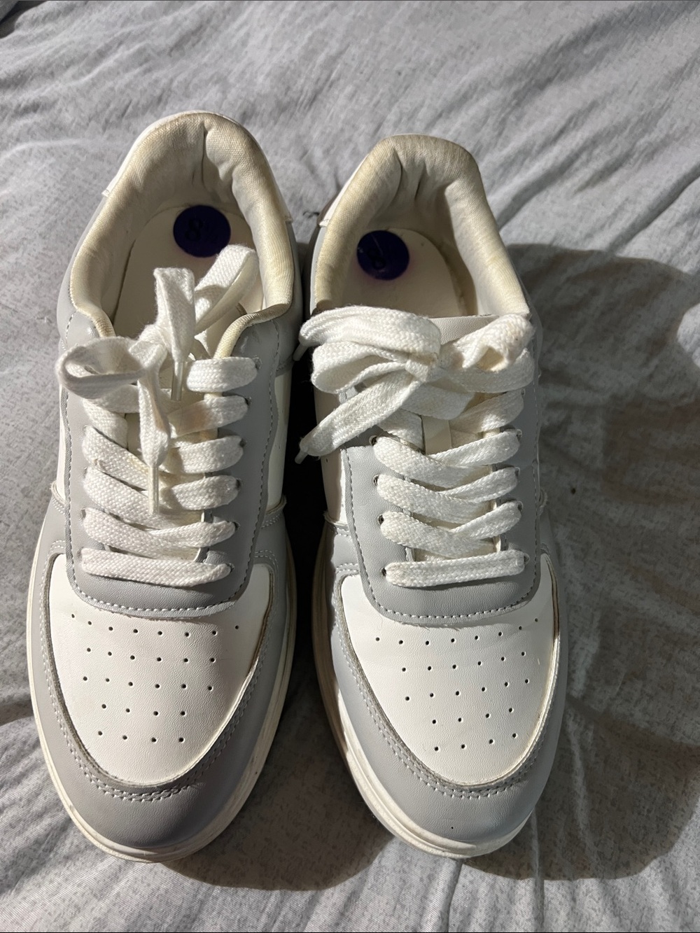 Madden Girl White Low-Top Lace-Up Sneakers